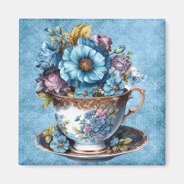 Imán Refrigerador Floral Teacup Magnet (Frente)
