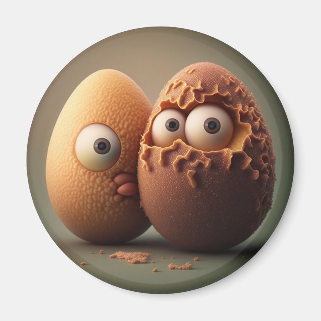 imán refrigerador, huevos surrealistas (Frente)