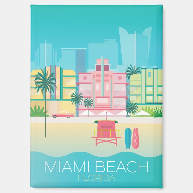 Imán Refrigerador Magnet de Miami Beach (Anverso)
