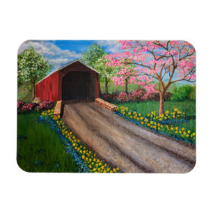 Imán Refrigerador Magnet - Springtime en puente cubiert