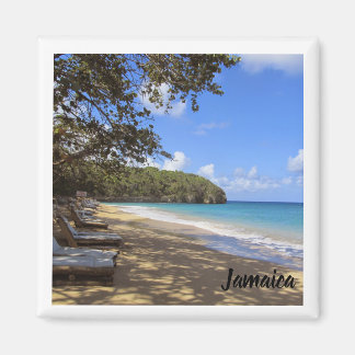 imán refrigerador; recuerdo de playa de Jamaica