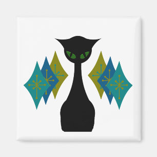 Imán Refrigerador retro moderno para gato Guay de media