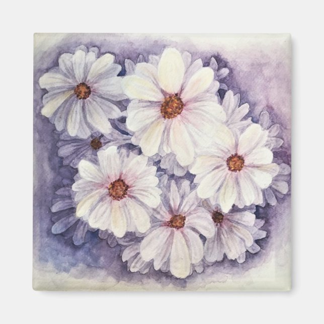 Imán Refrigerator Magnet Lavender African Daisies (Frente)