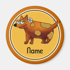 Imán Refrigerator Magnet, Name Template, Cute Dog