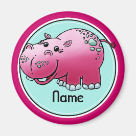 Imán Refrigerator Magnet, Name Template, Cute Hippo