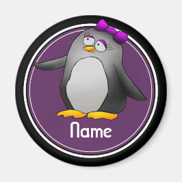 Imán Refrigerator Magnet, Name Template, Cute Penguin