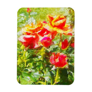 Imán Refrigerator Magnet - Rosas Naranjas