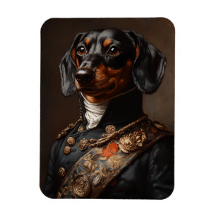 Imán Regal Dachshund con uniforme militar napoleónico