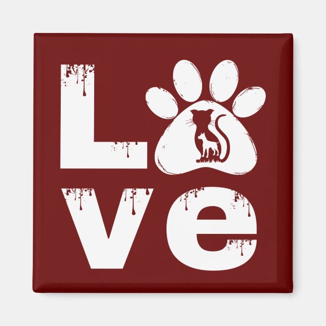 IMÁN REGALO ANIMAL DE LA PAW DEL MASCOTA DE AMOR (Frente)