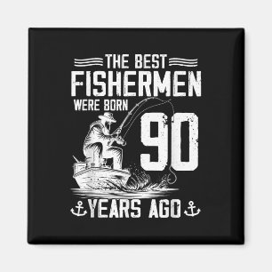 Imán Regalo de 90 años hombre pescador cumpleaños 90 pe