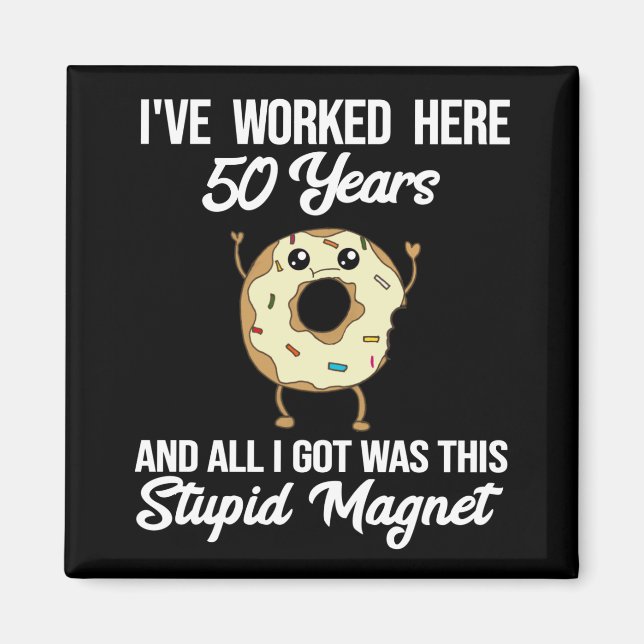 Imán regalo de agradecimiento por 50 años de trabajo (Frente)
