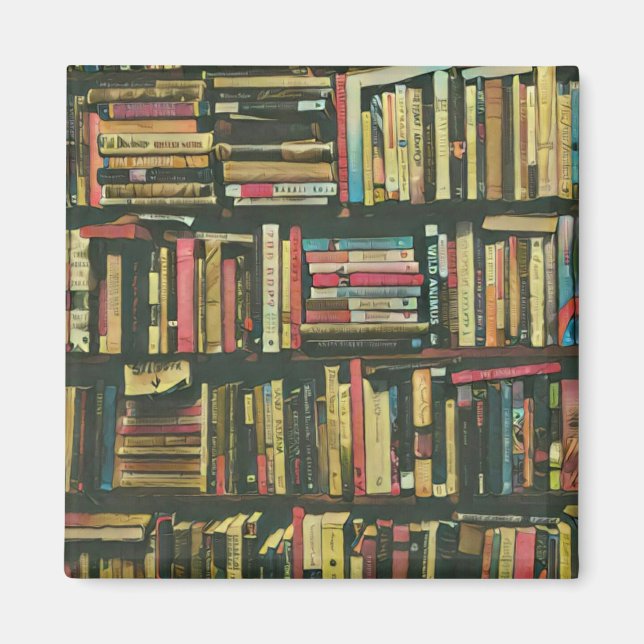 Imán regalo de amante de biblioteca de Guay (Frente)