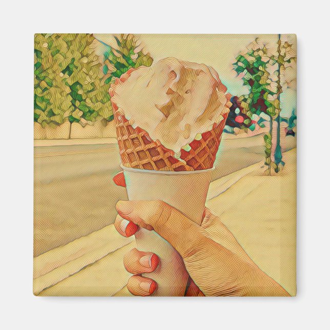 Imán Regalo de amante de los helados (Frente)
