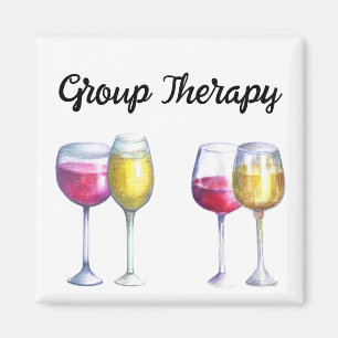 Imán Regalo de amante del vino de Terapia de Grupo
