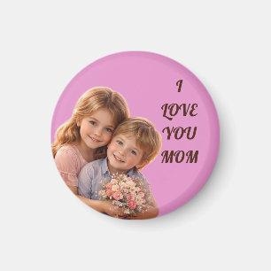 IMÁN REGALO DE AMOR ROSA PARA MAMÁ, DÍA DE LA MADRE, CU