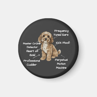 Imán Regalo de Anatomía Divertida de un Perro Cockapoo