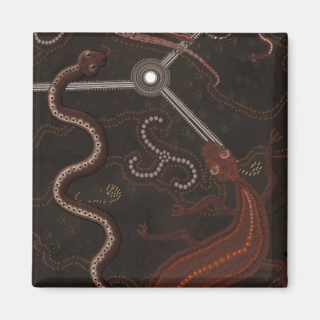 Imán Regalo de arte aborigen australiano (Frente)