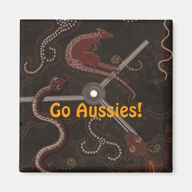 Imán Regalo de arte aborigen australiano (Frente)