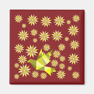IMÁN REGALO DE ARTE CREATIVO FLOWER BIRD