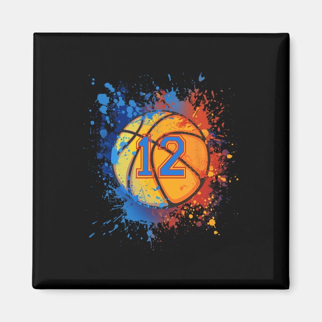Imán Regalo de baloncesto por 12 años para niño (Frente)