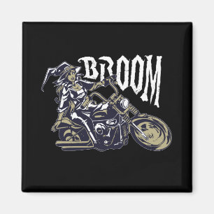 Imán Regalo de bicicleta de escoba de bruja de Hallowee
