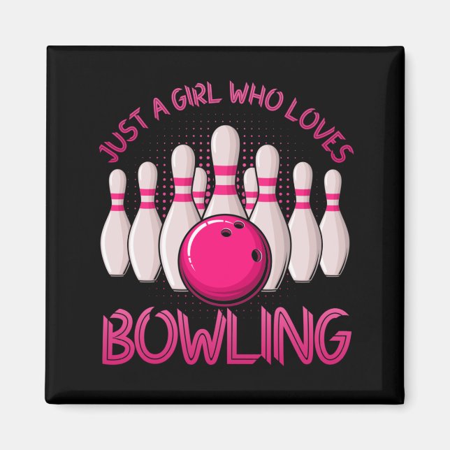 Imán Regalo de boliche para Chicas Mujeres Bowlers (Frente)