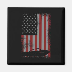 Imán Regalo De Bote De Motor De Bandera Retro Americana