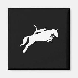 Imán Regalo de caballo de un gato en una camiseta con u