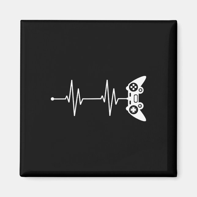 Imán Regalo De Camisas De Heartbeat Para Videojuego Lov (Frente)