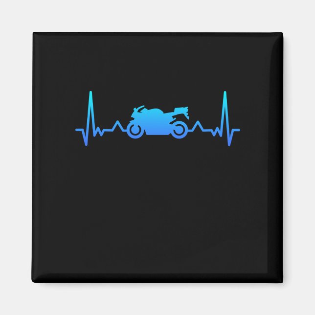 Imán Regalo de ciclismo de motocicleta Heartbeat para m (Frente)