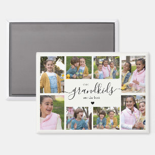 Imán Regalo de collage de fotos de nietos para abuelos