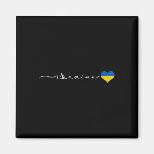 Imán Regalo de corazón de bandera de firma de Ucrania -