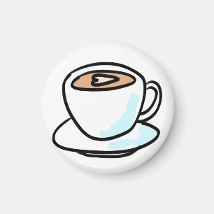 Imán Regalo de corazón minimalista para amantes del caf