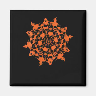 Imán Regalo de cráneo de fantasma de halloween Mandala
