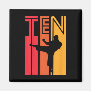 Imán Regalo de cumpleaños 10º niños Karate Retro Taekwo