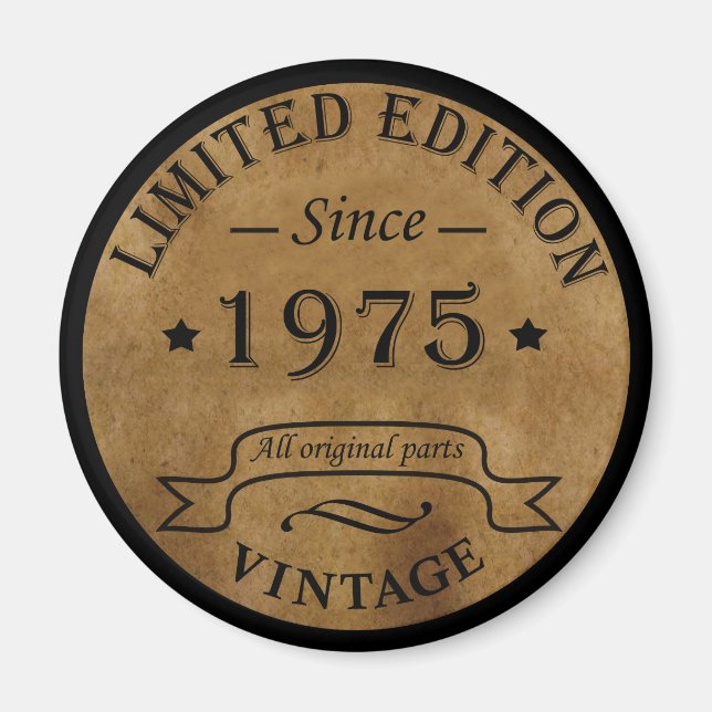 Imán Regalo de cumpleaños de 1975 vintage (Frente)