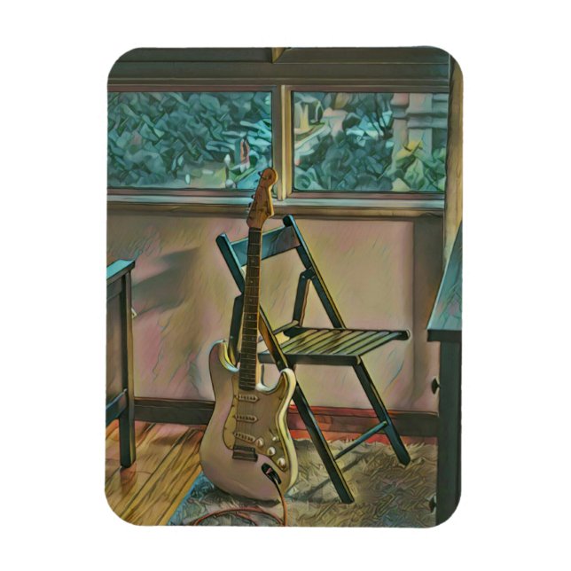 Imán regalo de cumpleaños de guitarrista (Vertical)