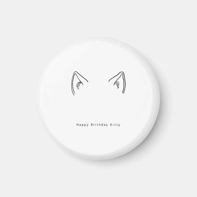Imán Regalo de cumpleaños, feliz cumpleaños gatito, reg (Frente)