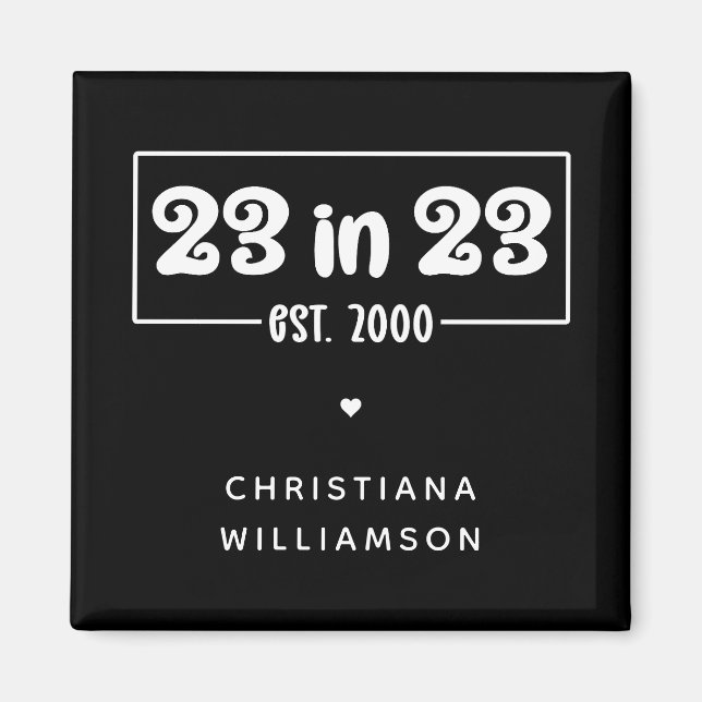 Imán Regalo de cumpleaños número 23 del personalizado e (Frente)