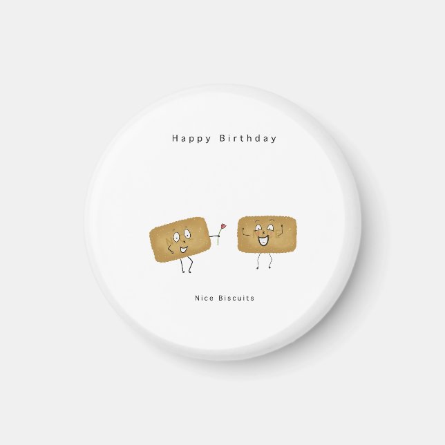 Imán Regalo de cumpleaños, regalo con tema de galletas, (Frente)