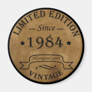 Imán Regalo de cumpleaños vintage nacido en 1984