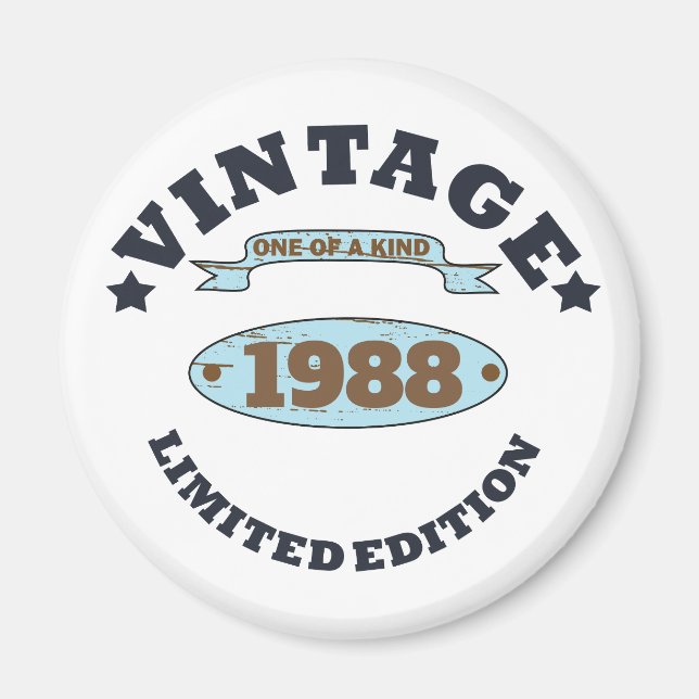 Imán Regalo de cumpleaños vintage personalizado (Frente)