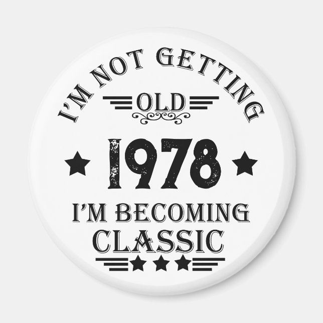 Imán Regalo de cumpleaños vintage personalizado (Frente)