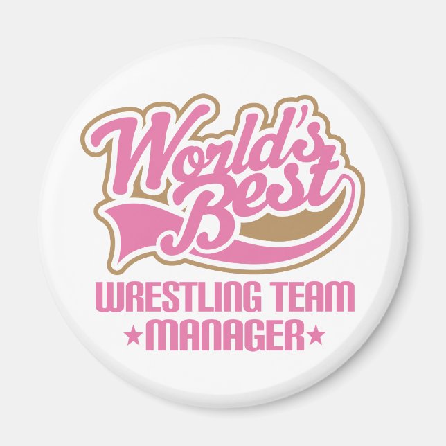 Imán Regalo de Cute Wrestling Team Manager (Frente)