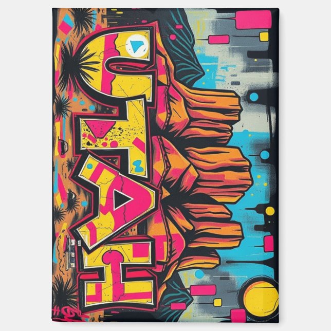 Imán Regalo de decoración de graffitis en el valle del  (Anverso)