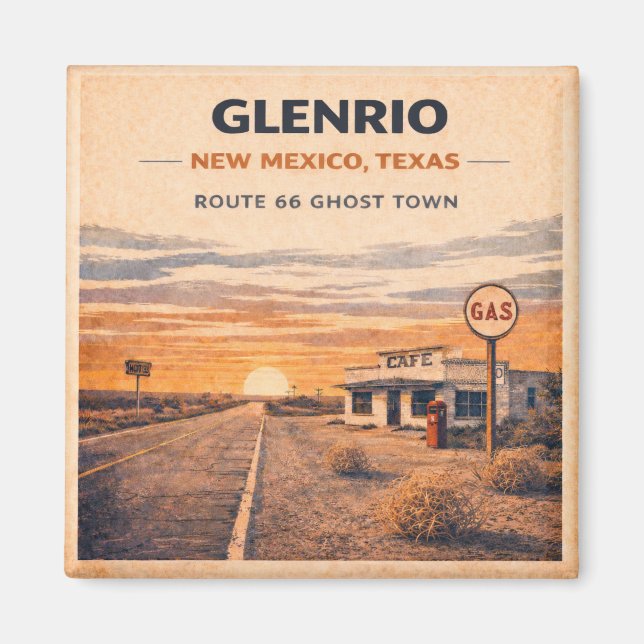 Imán Regalo de decoración para nevera de Glenrio Route  (Frente)