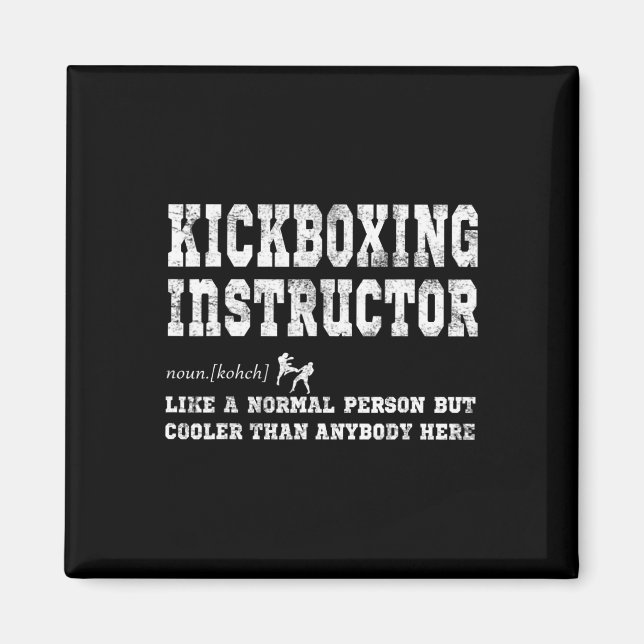 Imán Regalo de definición de instructor de kickboxing (Frente)