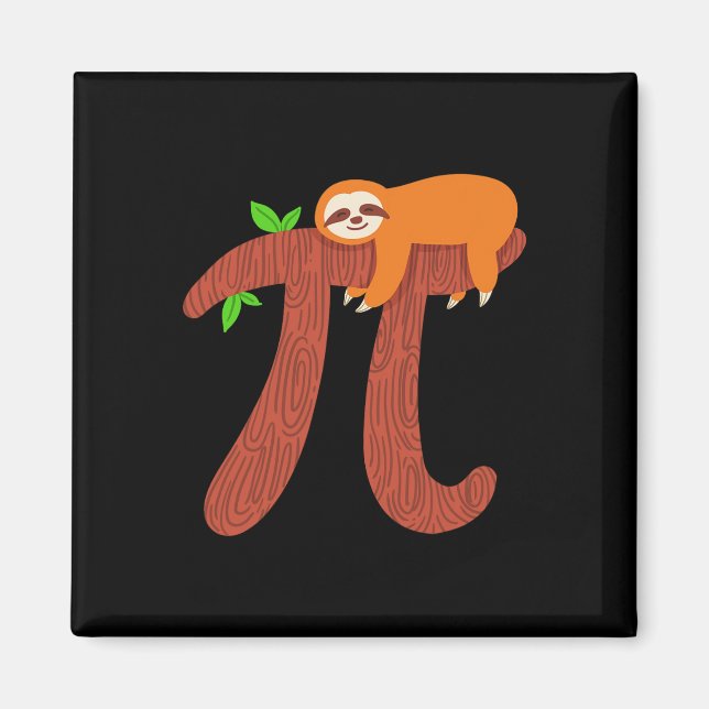 Imán Regalo de docente matemático Pi Sloth Mathematicia (Frente)