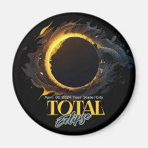 Regalo de eclipse solar 2024 tu ciudad de negro