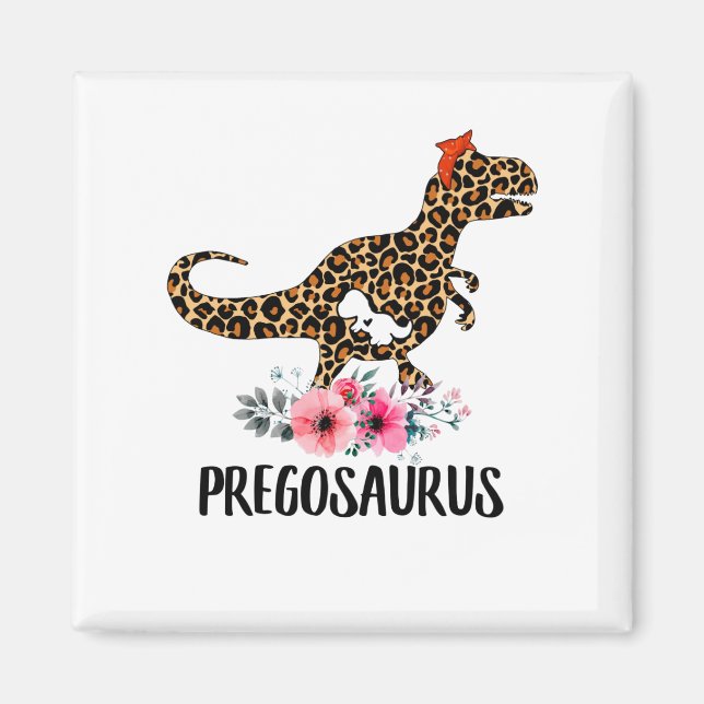 Imán Regalo de embarazo divertido de Pregosaurus (Frente)